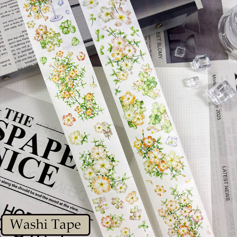 5cm*125cm Flourishing Beautiful Die Cutting Washi/PET/Flash PET Tape