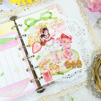 Strawberry ice cream pudding Die Cutting Washi/Shell Gold PET Tape featuring old, gold, and cream designs for journaling, scrapbooking and collage