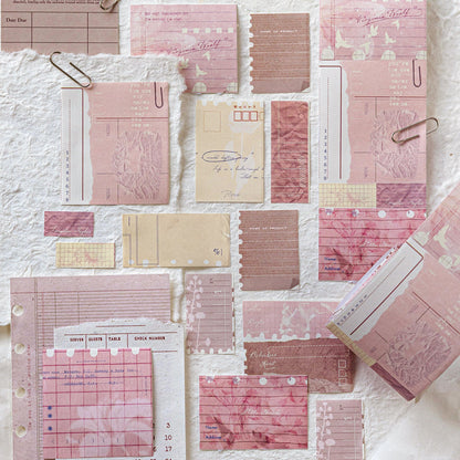 Collage Gallery Series Die Cutting White Kraft Paper Tape featuring white designs for journaling, scrapbooking and collage