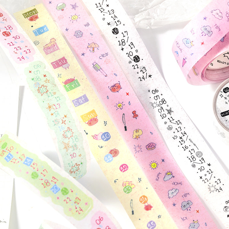 Tea Bag Little Bird Diary Series Die Cutting Washi Tape featuring tea, and bird designs for journaling, scrapbooking and collage