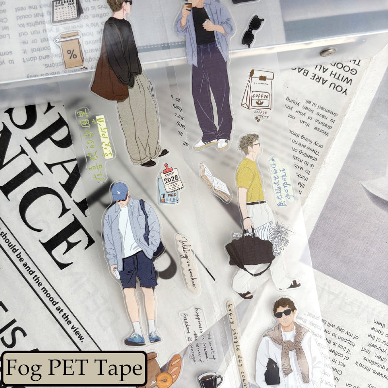 Whole Roll 5cm*5m Strolling along Die Cutting Washi/PET/Fog PET Tape