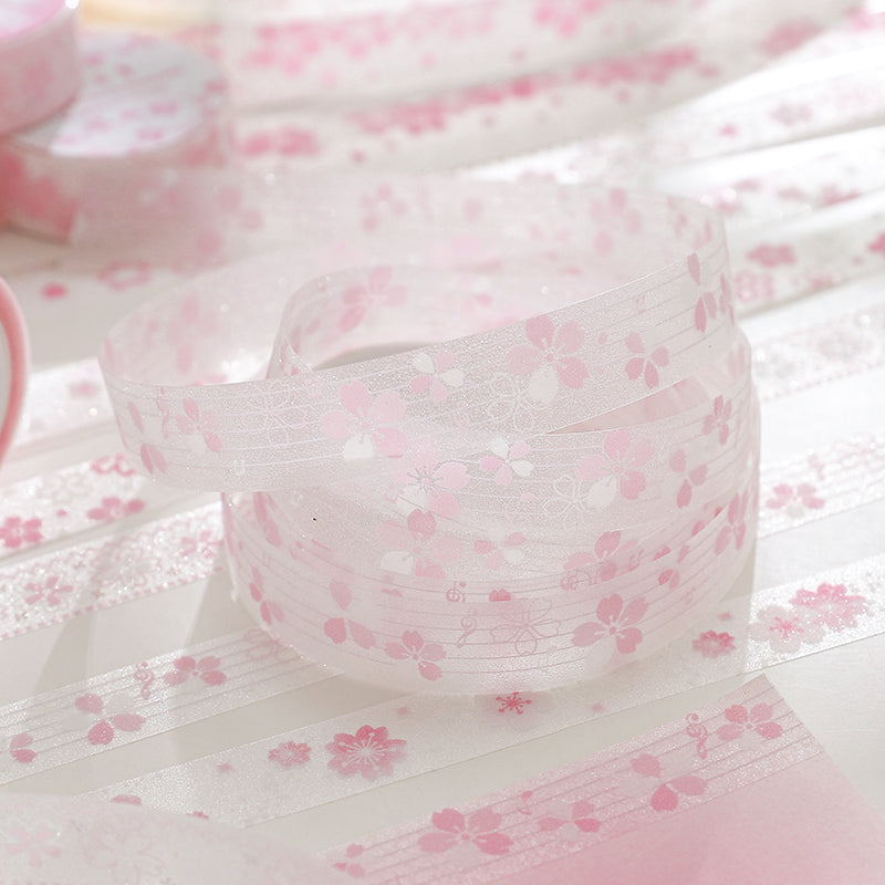 Spring Blossom Words Series Flash PET Tape featuring spring designs for journaling, scrapbooking and collage