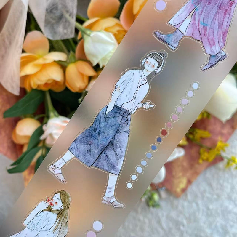 Whole Roll 6cm*10m Congcong Die Cutting Washi/PET/Fog PET Tape for journaling, scrapbooking and collage