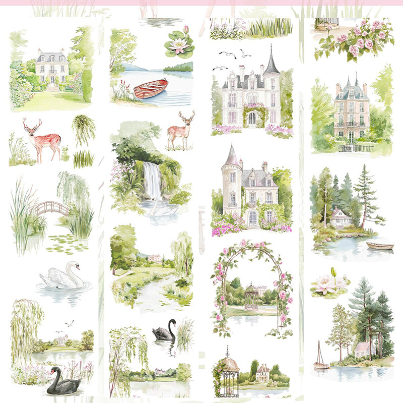Whole Roll 6.5cm*3m Dreaming Garden Die Cutting PET Tape