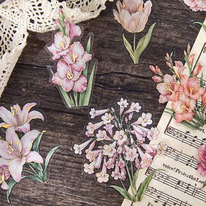 Flowers Memory Series Sticker featuring flower designs for journaling, scrapbooking and collage
