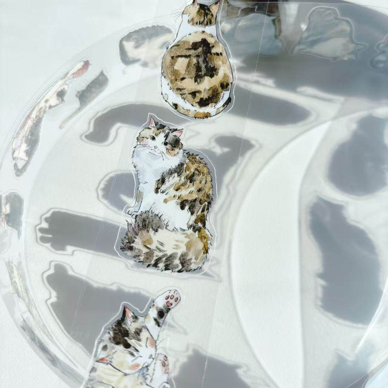 Whole Roll 3.5cm*10m kitty Die Cutting Washi/PET/Fog PET Tape for journaling, scrapbooking and collage