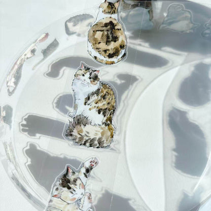 Whole Roll 3.5cm*10m kitty Die Cutting Washi/PET/Fog PET Tape for journaling, scrapbooking and collage