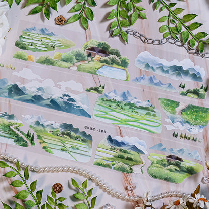 Whole Roll 6.5cm*5m Floating Clouds PET Tape featuring cloud designs for journaling, scrapbooking and collage