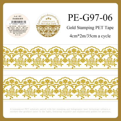 Shimmering Lace Series Gold Stamping PET Tape
