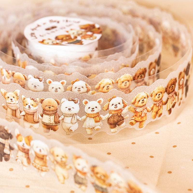 Little Hand in Big Hand Series Die Cutting Flash Sand PET Tape for journaling, scrapbooking and collage