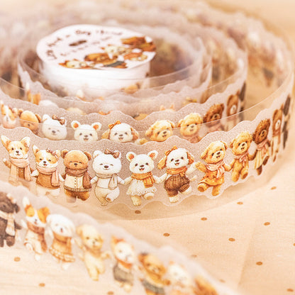 Little Hand in Big Hand Series Die Cutting Flash Sand PET Tape for journaling, scrapbooking and collage