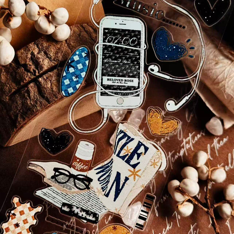 5.5cm*100cm Relaxing Daily Life Die Cutting Washi/PET Tape