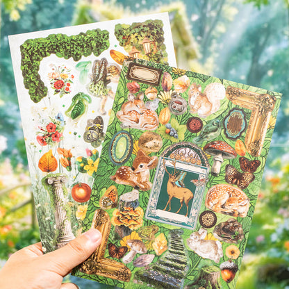 Old Things Collection Series Sticker Book featuring old, and book designs for journaling, scrapbooking and collage