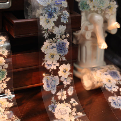 Sweet Blue Flower Die-Cutting Washi Tape - Sample 100cm