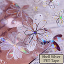 Whole Roll 4.5cm*6m White Dream Island Die Cutting Shell Silver/Flash PET Tape