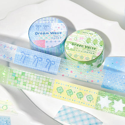 Light Salt Color Poetry Series Flash PET Tape featuring light, and color designs for journaling, scrapbooking and collage