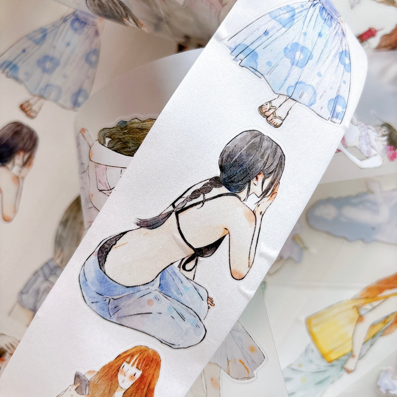 Whole Roll 5cm*6m Cool Refreshment Die Cutting Washi/PET/Fog PET Tape