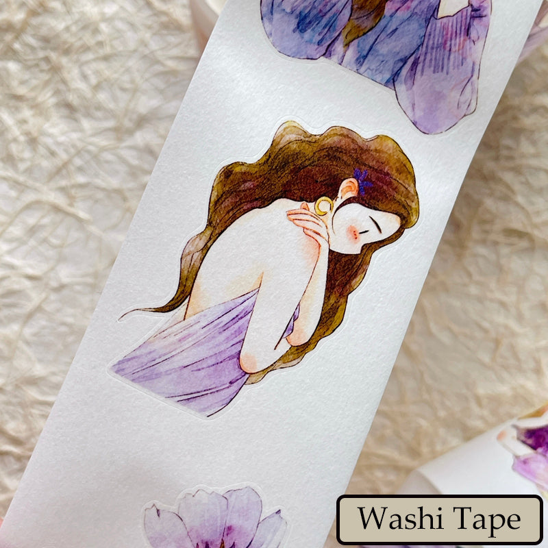 Whole Roll 5cm*10m Little purple Die Cutting Washi/PET/Fog PET Tape