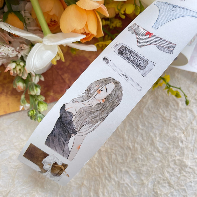 Whole Roll 5cm*10m Secret Die Cutting Washi/PET/Fog PET Tape featuring secret designs for journaling, scrapbooking and collage