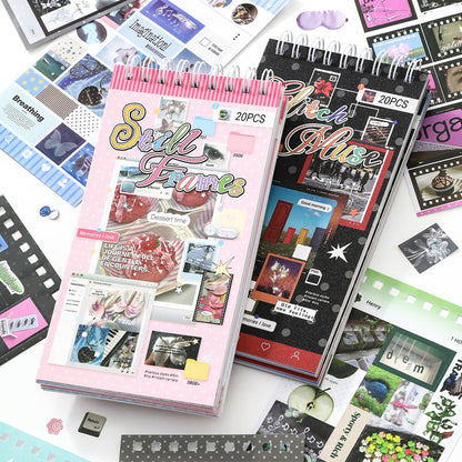 Fragment Log Series Sticker Book featuring book designs for journaling, scrapbooking and collage