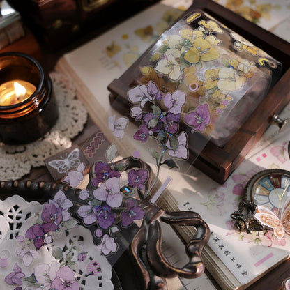 Whole Roll 6.5cm*6m Bougainvillea Speetabilis Die Cutting Washi/PET/Shell Light PET Tape