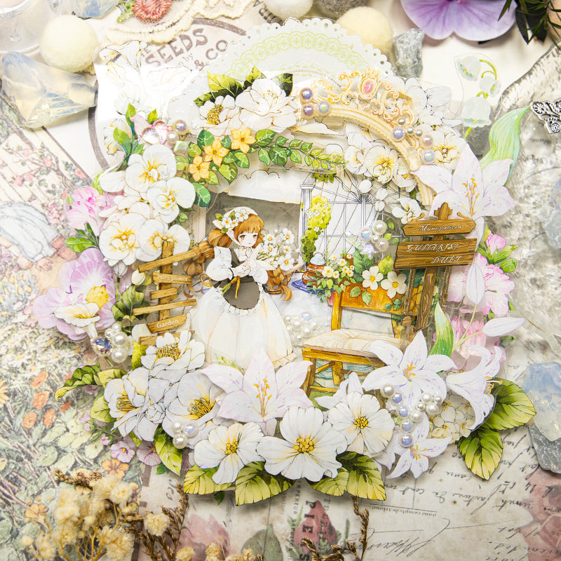 Small Garden Die Cutting Washi/Shell Light PET Tape featuring garden, and light designs for journaling, scrapbooking and collage
