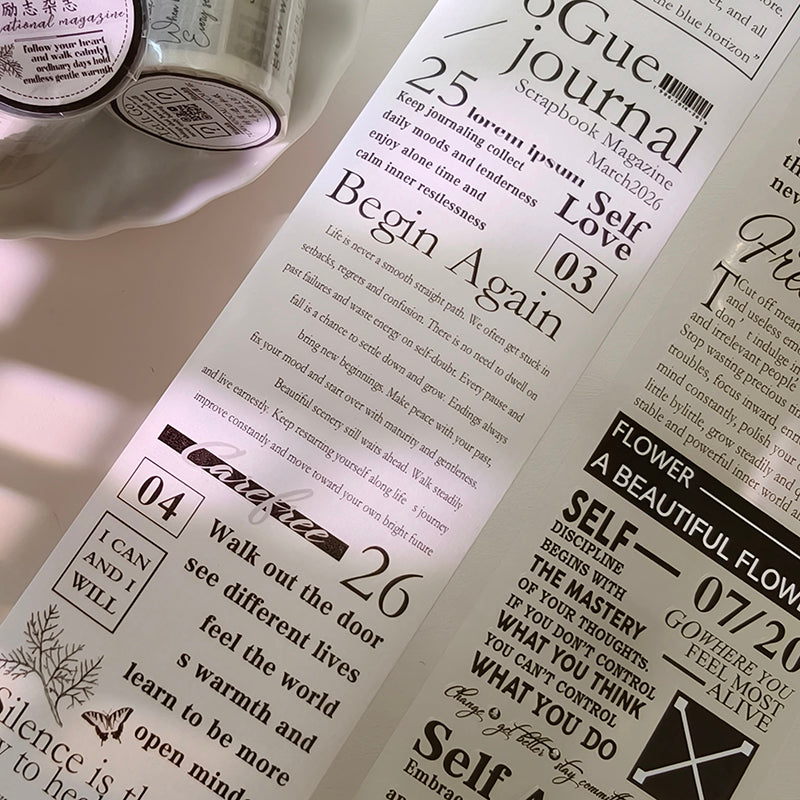 7cm*100cm Motivational Magazine Die Cutting Washi/PET Tape