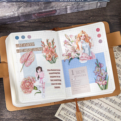 Flowers Memory Series Sticker featuring flower designs for journaling, scrapbooking and collage