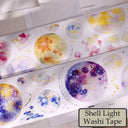 6cm*100cm Star Fall Die Cutting Shell Light Washi/PET Tape