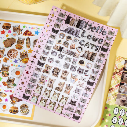 Meow Words Series Sticker Book featuring book designs for journaling, scrapbooking and collage