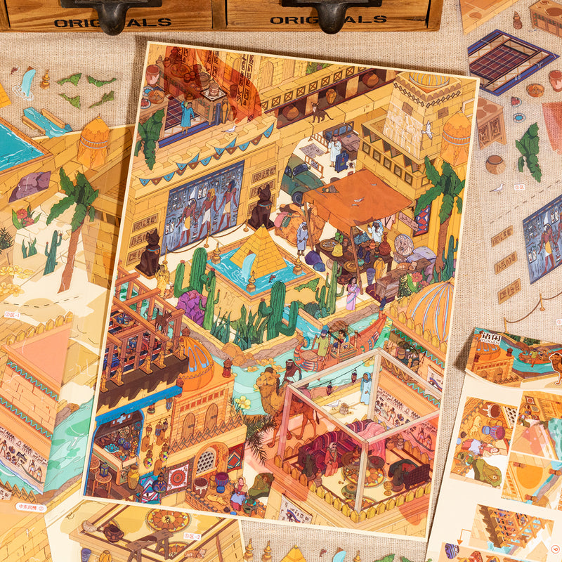 World Collection Series 3D Sticker for journaling, scrapbooking and collage