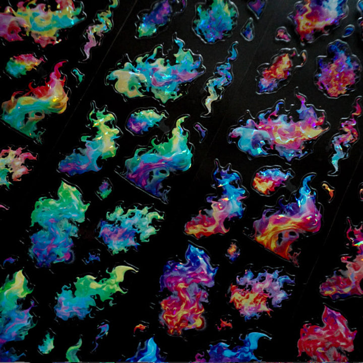 6cm*100cm Shimmering Flames Die Cutting Shell Light PET Tape