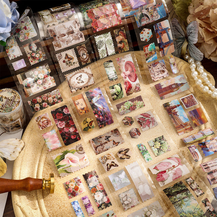 Wild Rose Series Die Cutting Self-adhesive Tape featuring rose designs for journaling, scrapbooking and collage
