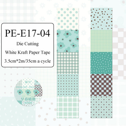 Dot Pattern Battle Series Die Cutting White Kraft Paper Tape