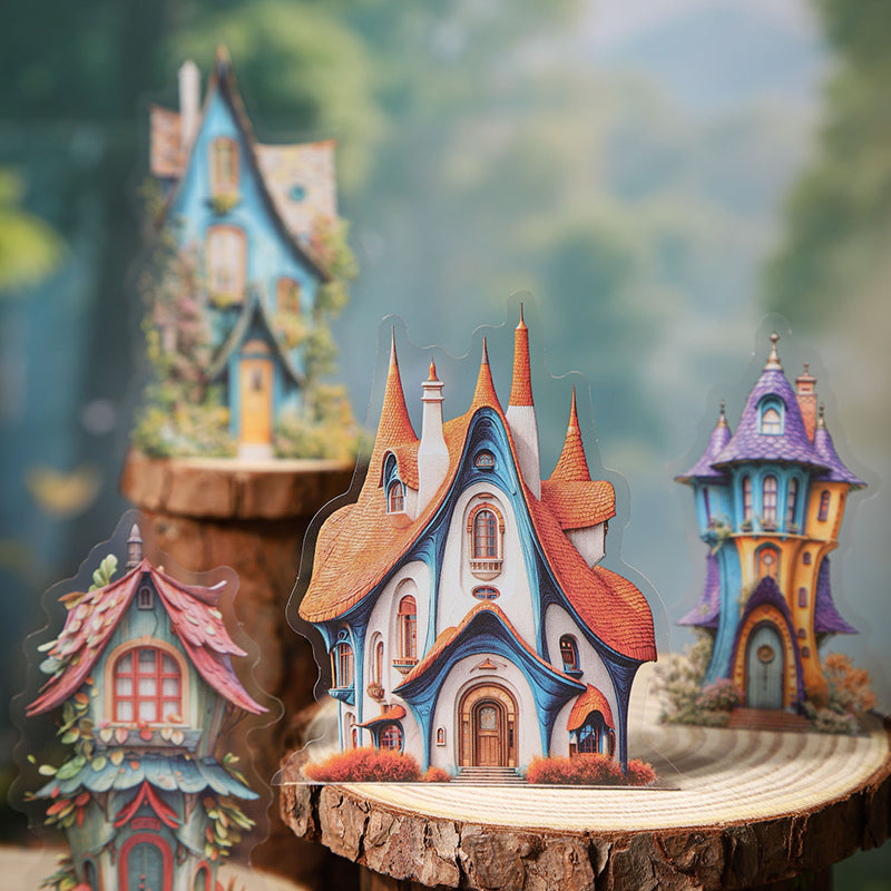 Elven Fantasy House Series Sticker featuring fantasy, and house designs for journaling, scrapbooking and collage
