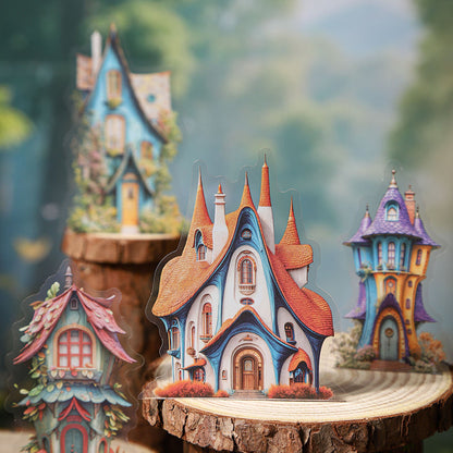 Elven Fantasy House Series Sticker featuring fantasy, and house designs for journaling, scrapbooking and collage