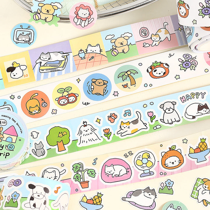 Relaxation Series Die Cutting Synthetic Paper Tape for journaling, scrapbooking and collage