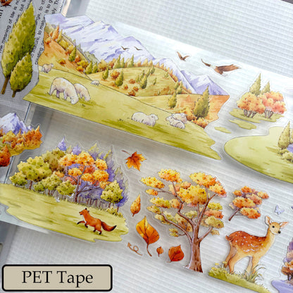 Whole Roll 6.5cm*5m In the forest area Die Cutting Washi/PET/Fog PET Tape