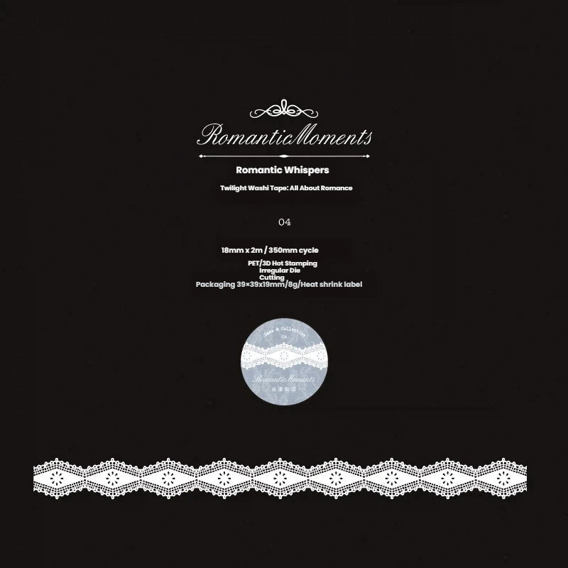 Romantic Moments Series Silver Stamping PET Tape