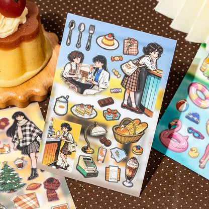 Showa Holiday Series Sticker Book featuring book designs for journaling, scrapbooking and collage