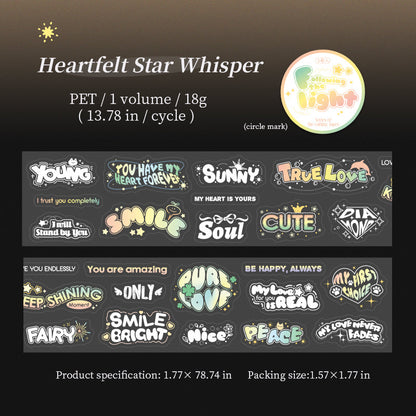 Illuminating Star Words Series Die Cutting PET Tape