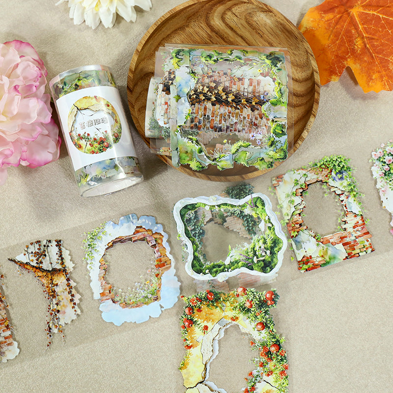 Old Wall PET Tape featuring old designs for journaling, scrapbooking and collage