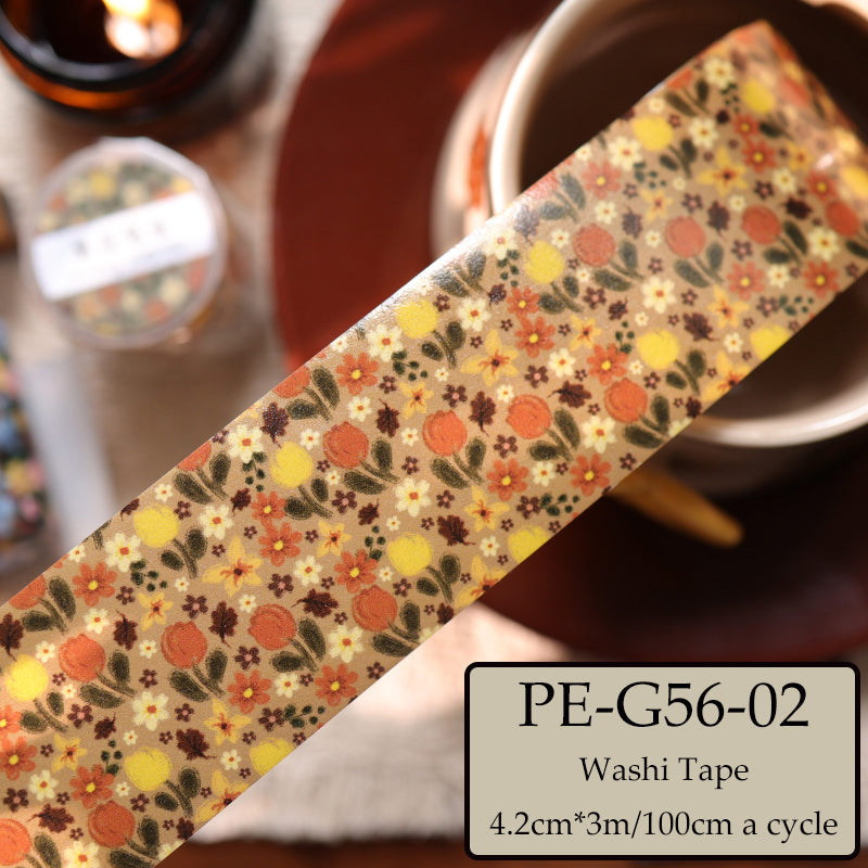 Whole Roll 4.2cm*3m Retro Floral Print Washi Tape