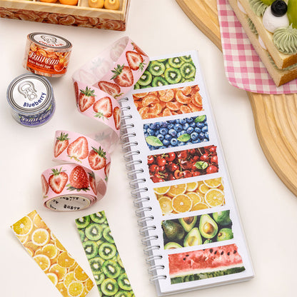 Fruit Canned Food Series Washi Tape featuring fruit designs for journaling, scrapbooking and collage