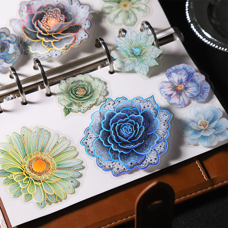 Weaving Flowers Whispering Series Sticker featuring flower designs for journaling, scrapbooking and collage
