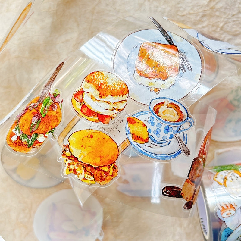 Whole Roll 5cm*10m Healing Cuisine Die Cutting Washi/PET/Fog PET Tape for journaling, scrapbooking and collage