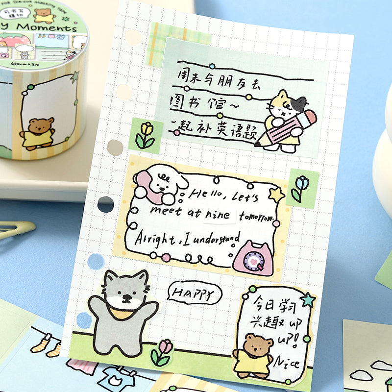 Corner Thoughts Series Die Cutting Writing Paper Tape