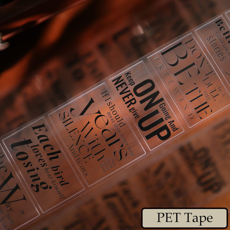5.5cm*100cm English Quote Die Cutting Synthetic Paper/PET Tape