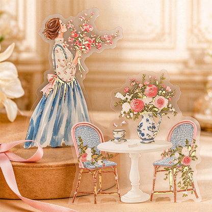 Rococo Tea Party Series Sticker featuring tea, and party designs for journaling, scrapbooking and collage