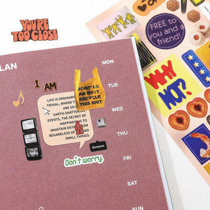 My Ideal Home Series Sticker Book featuring book, and home designs for journaling, scrapbooking and collage